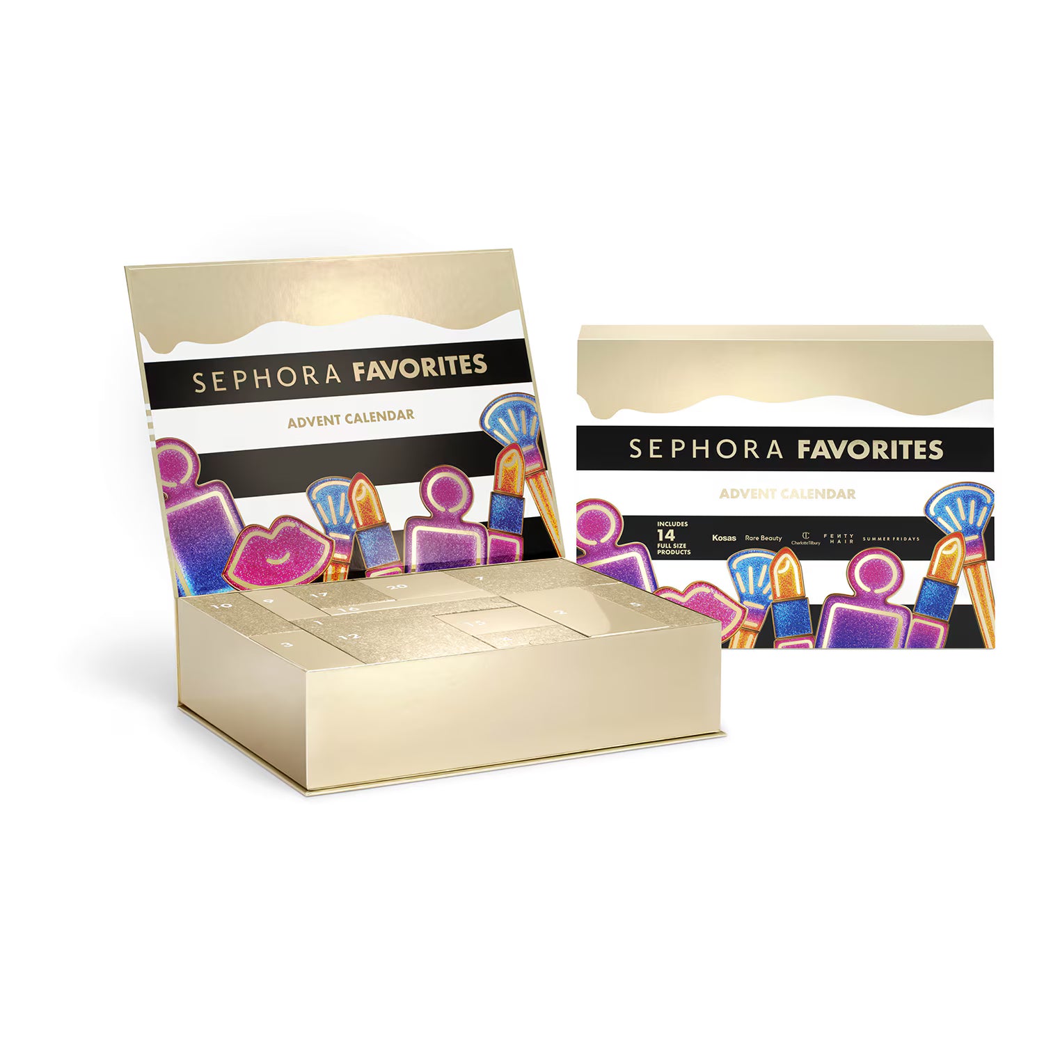 Calendario dell’Avvento 2025 - Set di 24 prodotti make-up, skincare, capelli, profumo