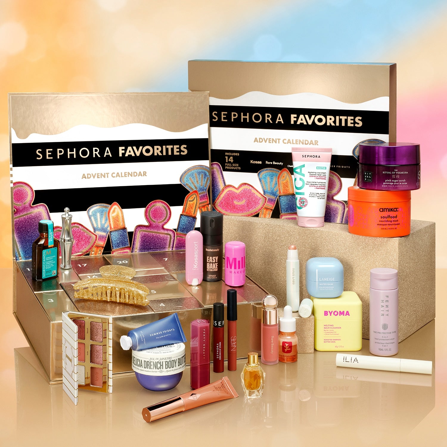 Calendario dell’Avvento 2025 - Set di 24 prodotti make-up, skincare, capelli, profumo